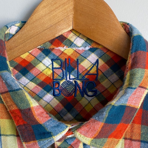 Billabong Men's Reversible Rainbow Plaid Flannel Snap Up Shirt - Picture 13 of 16